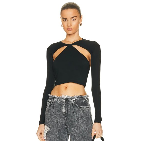 NEW SER.O.YA Sierra Top in Black Long Sleeve Backless Cutout Cut Out Small S - Picture 1 of 7